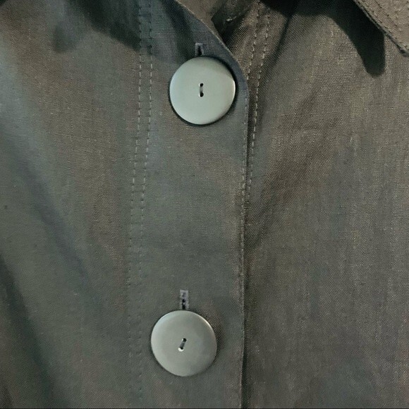 Vintage Gene Ewing Bis black linen swing coat size small - Picture 3 of 9